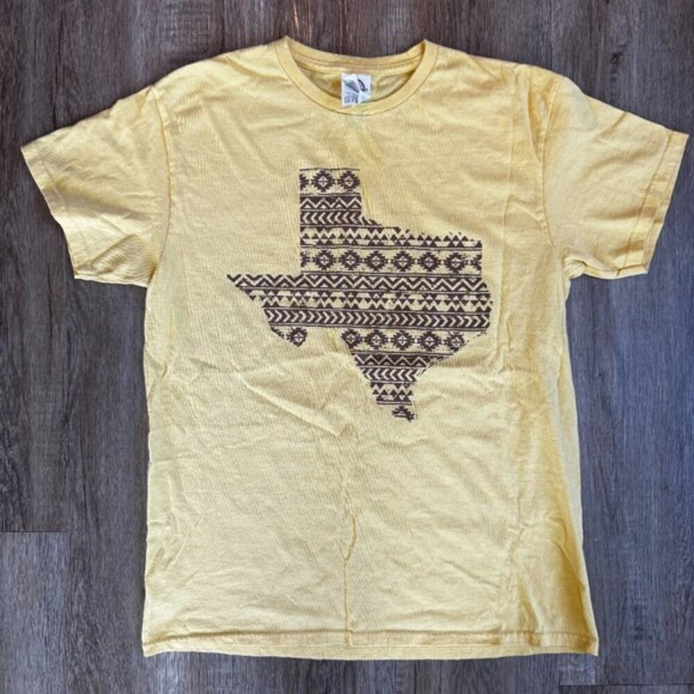 Vintage Yellow Texas State Graphic T Shirt Medium
